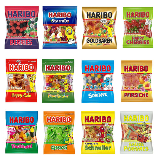 HARIBO German Gummy Candy 5LB Bulk Pack - 12 Dye-Free Varieties | Authentic European Gummies