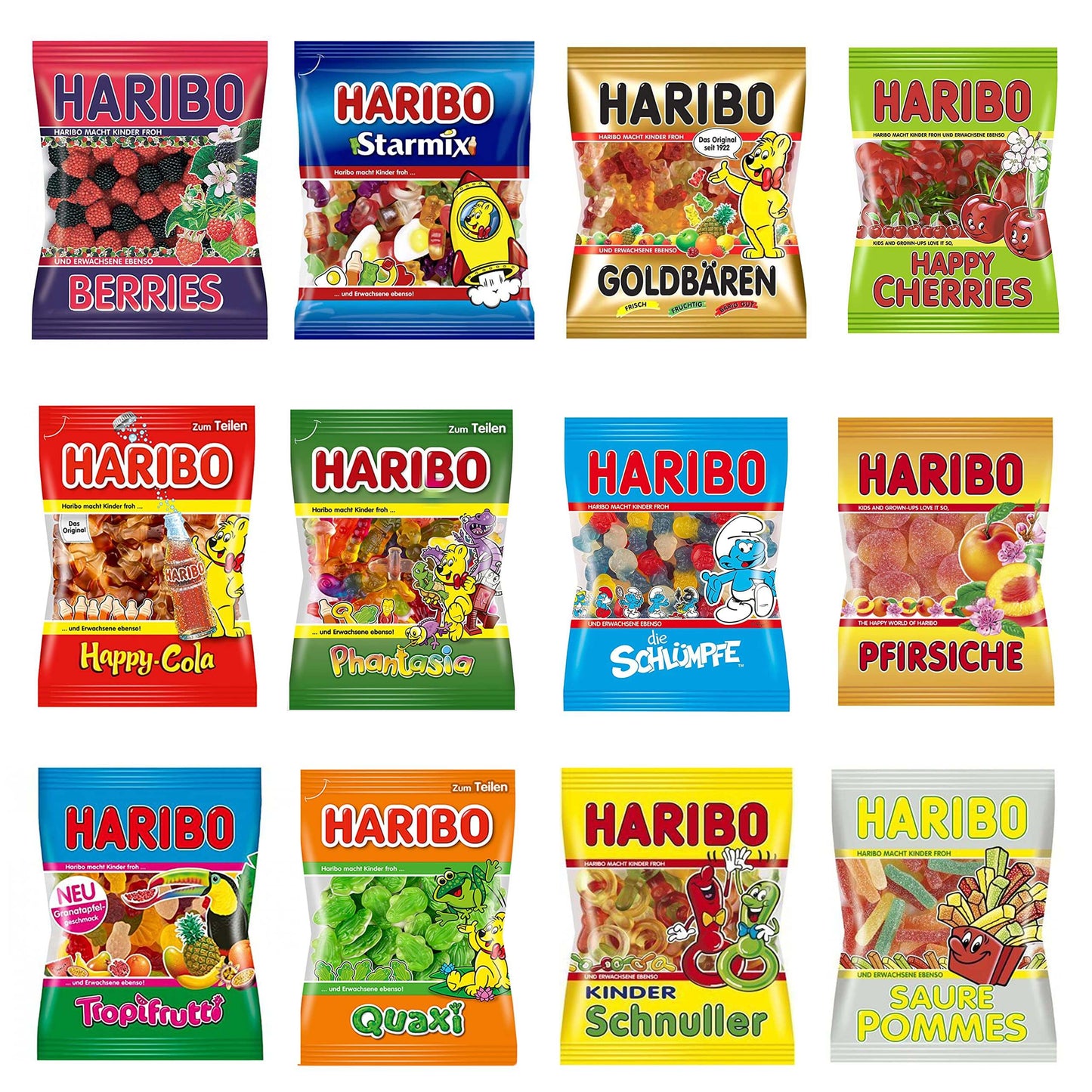 HARIBO German Gummy Candy 5LB Bulk Pack - 12 Dye-Free Varieties | Authentic European Gummies