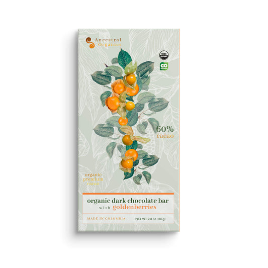 Organic Dark Chocolate Bar with Goldenberries