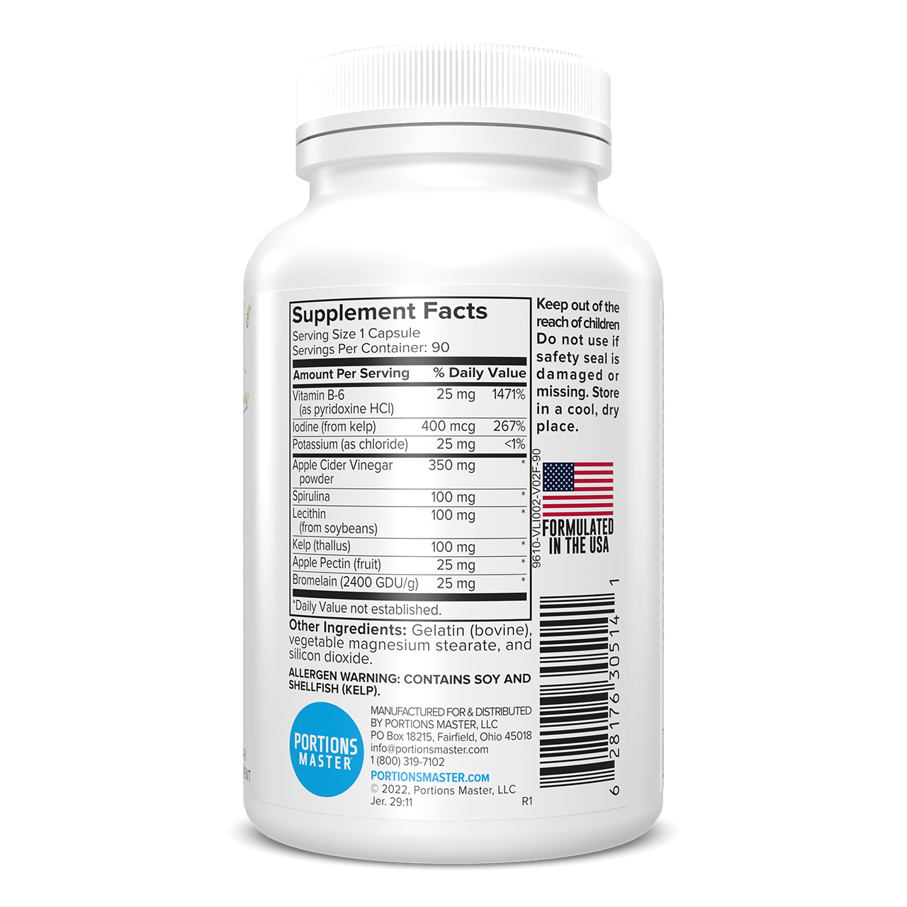 Portions Master Apple Cider Vinegar (90 Count)