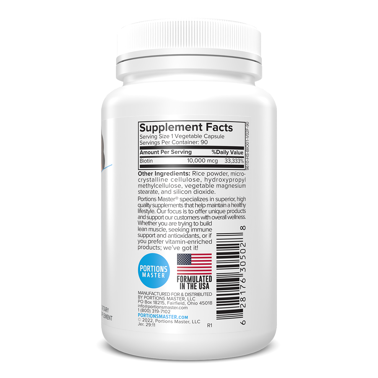 Portions Master Biotin Hair, Skin & Nails Support (90 Count)