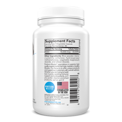 Portions Master Biotin Hair, Skin & Nails Support (90 Count)