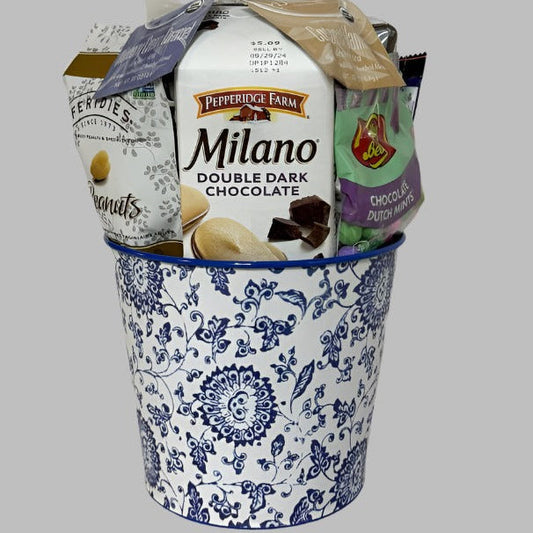 Jenny's Blue Floral Gift Basket