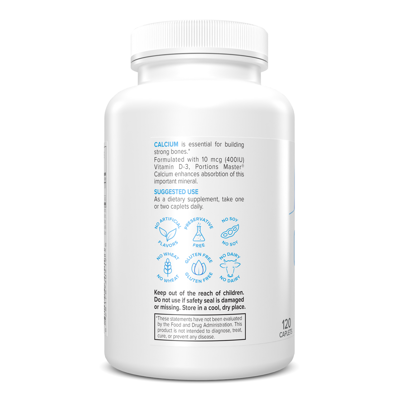 Portions Master Calcium Mineral Bone Support (120 Count)