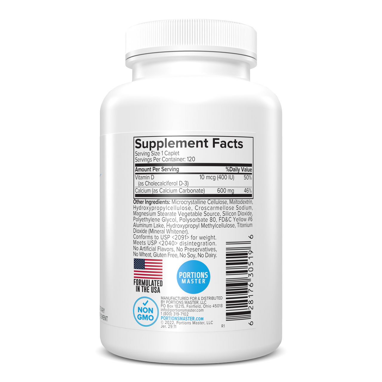 Portions Master Calcium Mineral Bone Support (120 Count)