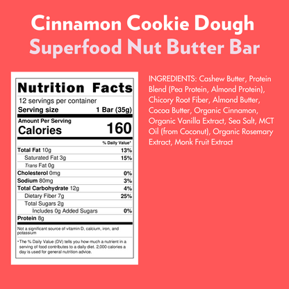 Cinnamon Cookie Dough Superfood Bar (12 Count) 🍪
