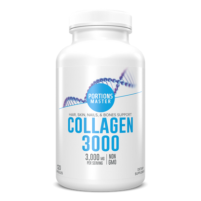 Portions Master Collagen 3000 Hair, Skin, Nails, & Bones Support (120 Count)