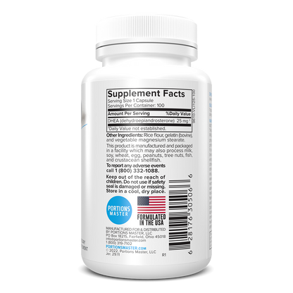 Portions Master DHEA Hormonal Support (100 Count)