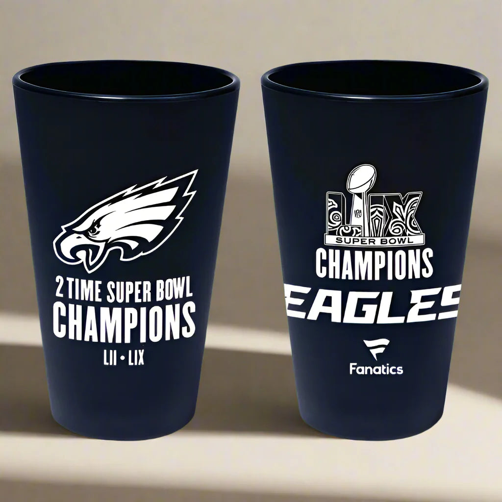 Philadelphia Eagles 2X Super Bowl Champions 16oz Silicone Pint - Smoke