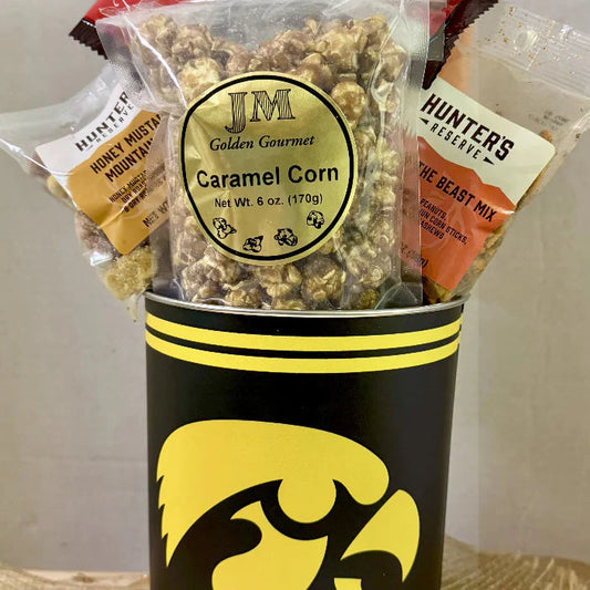 JGB Sports - Iowa Hawkeyes Gift Tin Basket - Made In America