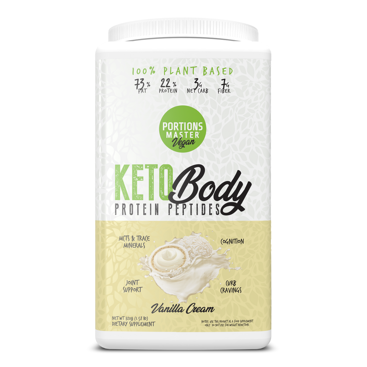 Portions Master Keto Body Protein Peptides Vanilla Cream