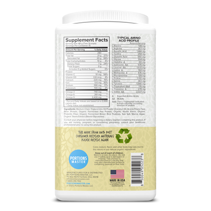 Portions Master Keto Body Protein Peptides Vanilla Cream
