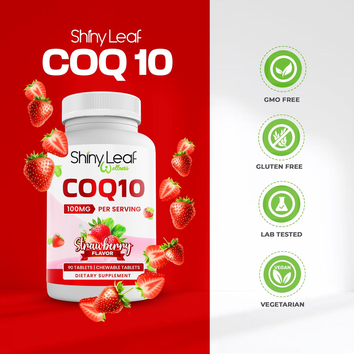 CoQ10 100mg Strawberry Chewable Tablets