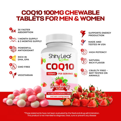 CoQ10 100mg Strawberry Chewable Tablets