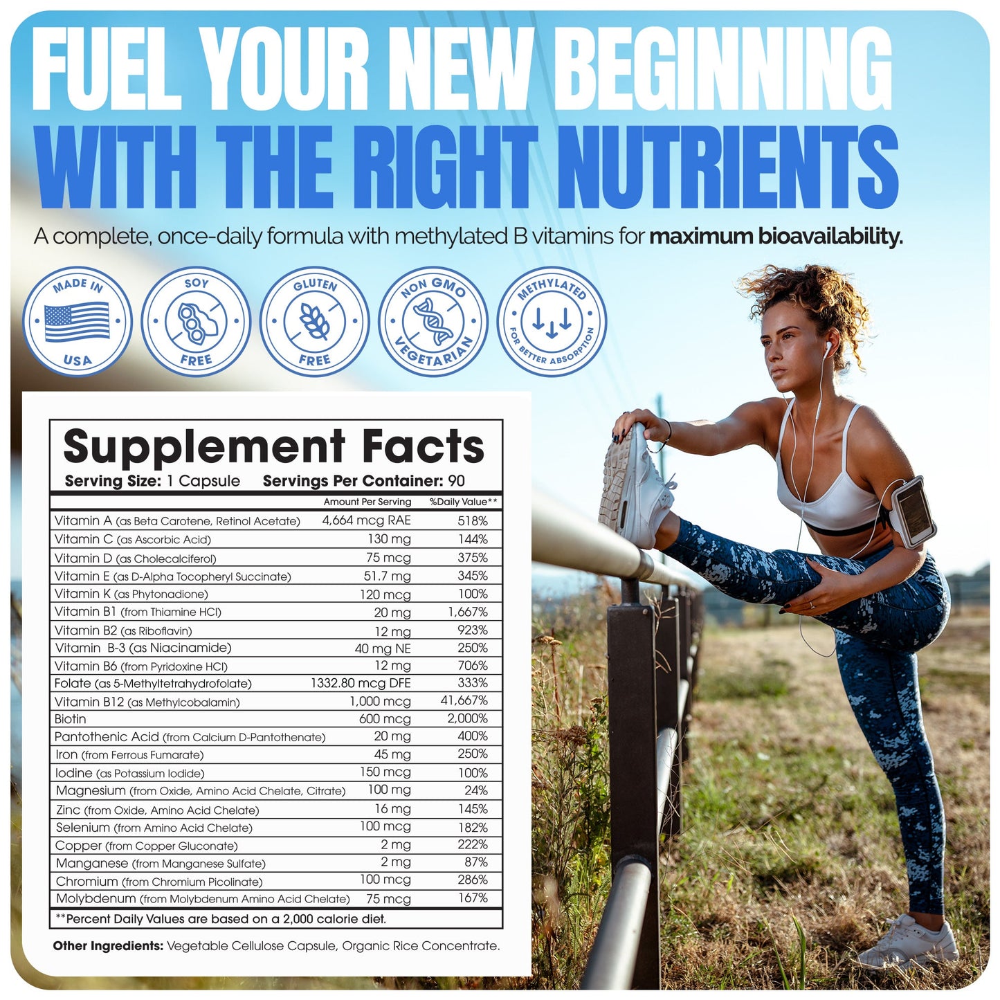 Methylated Bariatric Multivitamins with 45mg Iron 1 capsule a day