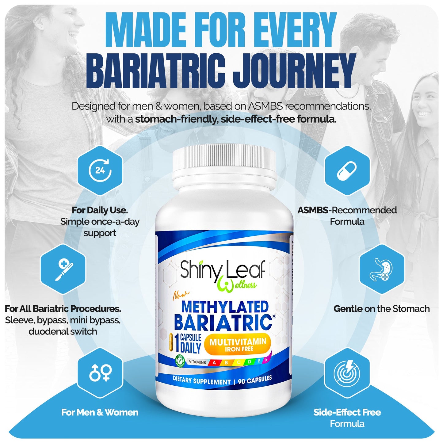 Shiny Leaf Methylated Bariatric Multivitamin Without Iron