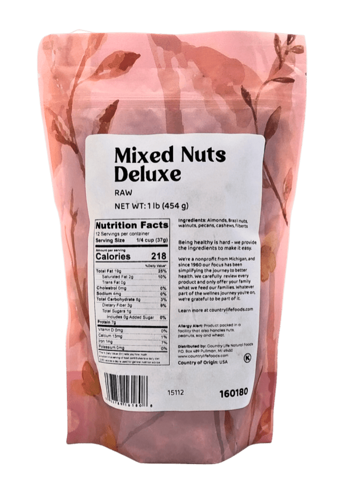 Organic Mixed Nuts Deluxe, Raw