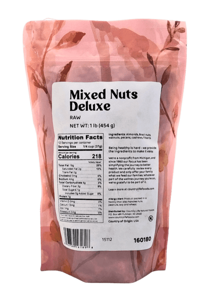Organic Mixed Nuts Deluxe, Raw