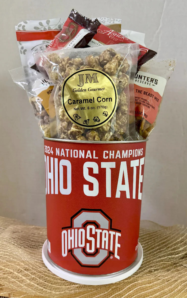 JGB Sports - 2024 National Champions Ohio State Buckeyes Gift Tin Basket - Made In America