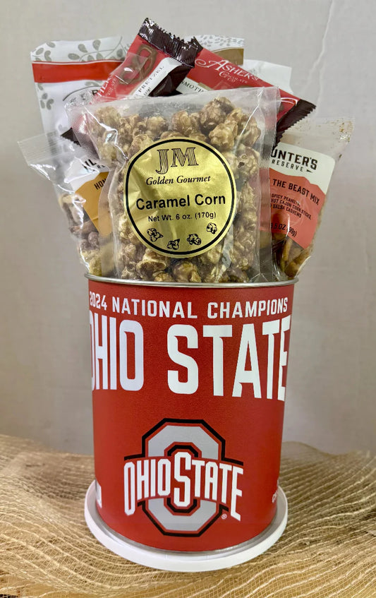 JGB Sports - 2024 National Champions Ohio State Buckeyes Gift Tin Basket - Made In America