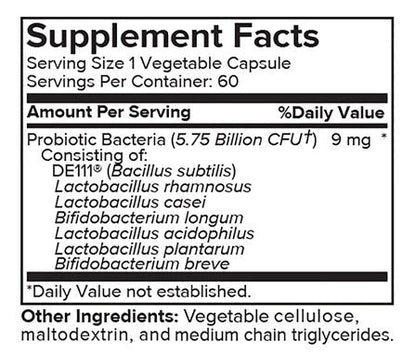 Portions Master Advanced Probiotic 5.75 Billion Gastrointestinal Support (60 Count)