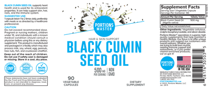 Portions Master Black Cumin Seed Oil  (90 Count)