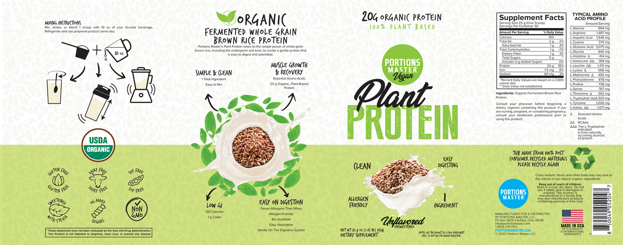 Portions Master Plant Protein Unflavored