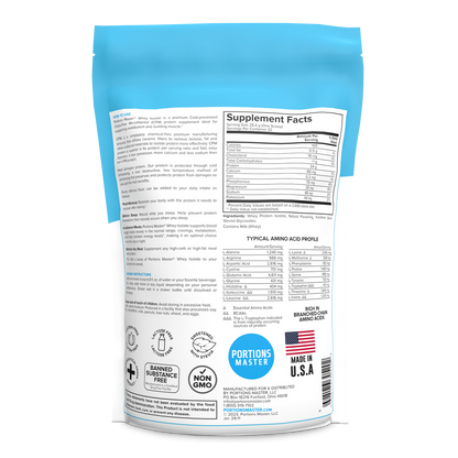 Portions Master Non-GMO Cross-Flow Microfiltration Whey Protein Isolate, Sweetened with Stevia (2 lbs) | Birthday Cake