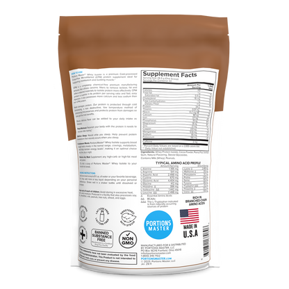 Portions Master Non-GMO Cross-Flow Microfiltration Whey Protein Isolate, Sweetened with Stevia (2 lbs) | Peanut Butter Cup
