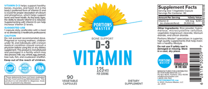 Portions Master Vitamin D-3 (90 Count)