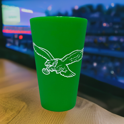 Philadelphia Eagles Kelly Green 16oz Silicone Cup - Retro Style