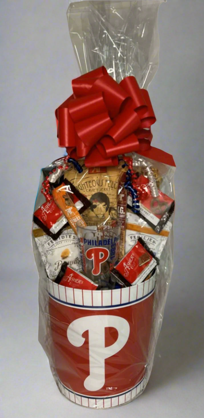 JGB Sports - Large Philadelphia Phillies Gift Tin Basket - Made In America