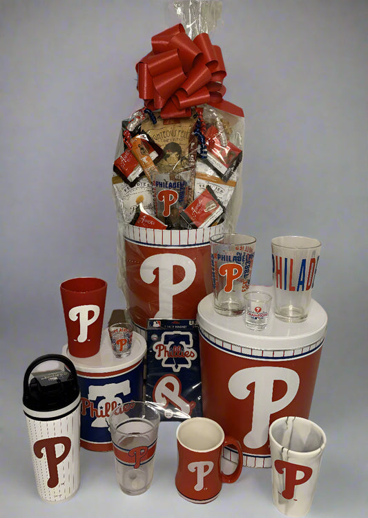 JGB Sports - Large Philadelphia Phillies Gift Tin Basket - Made In America