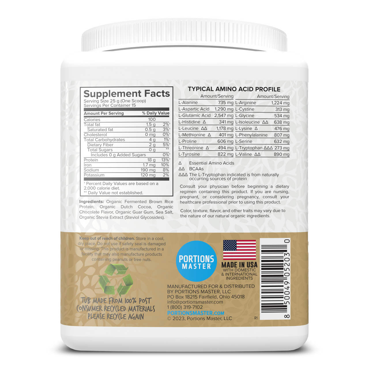 Portions Master Plant Protein Chocolate