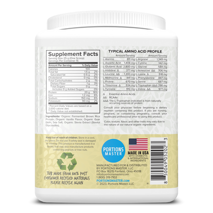 Portions Master Plant Protein Vanilla