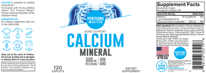 Portions Master Calcium Mineral Bone Support (120 Count)