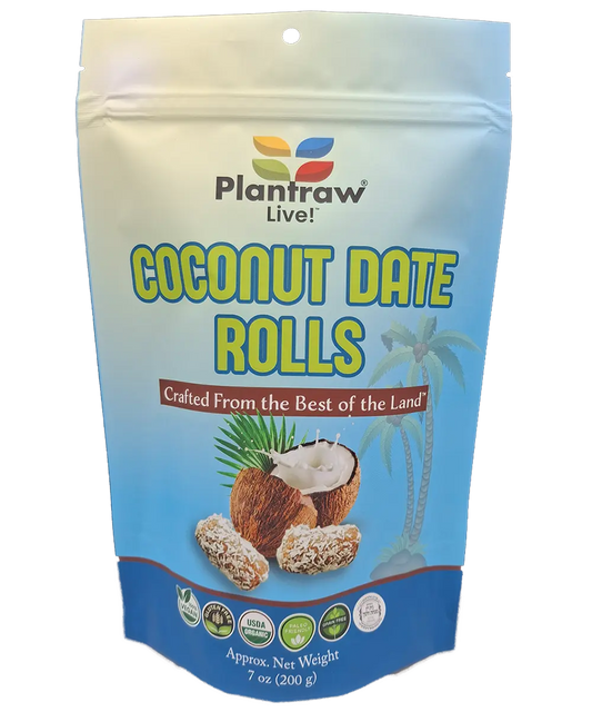 Coconut-Date Rolls - Original (7oz) - 0g refined carbs. Gluten free, Raw, vegan, organic, paleo friendly.