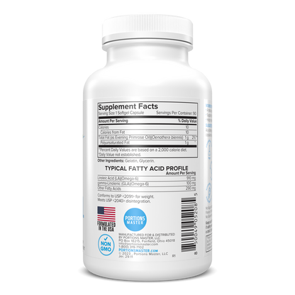 Portions Master Women's Primrose Oil Skin & Hormonal Health (90 Count)
