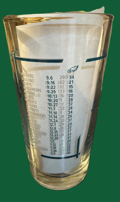 Philadelphia Eagles Super Bowl LIX Champions 16oz Pint Glass - 2024 Schedule