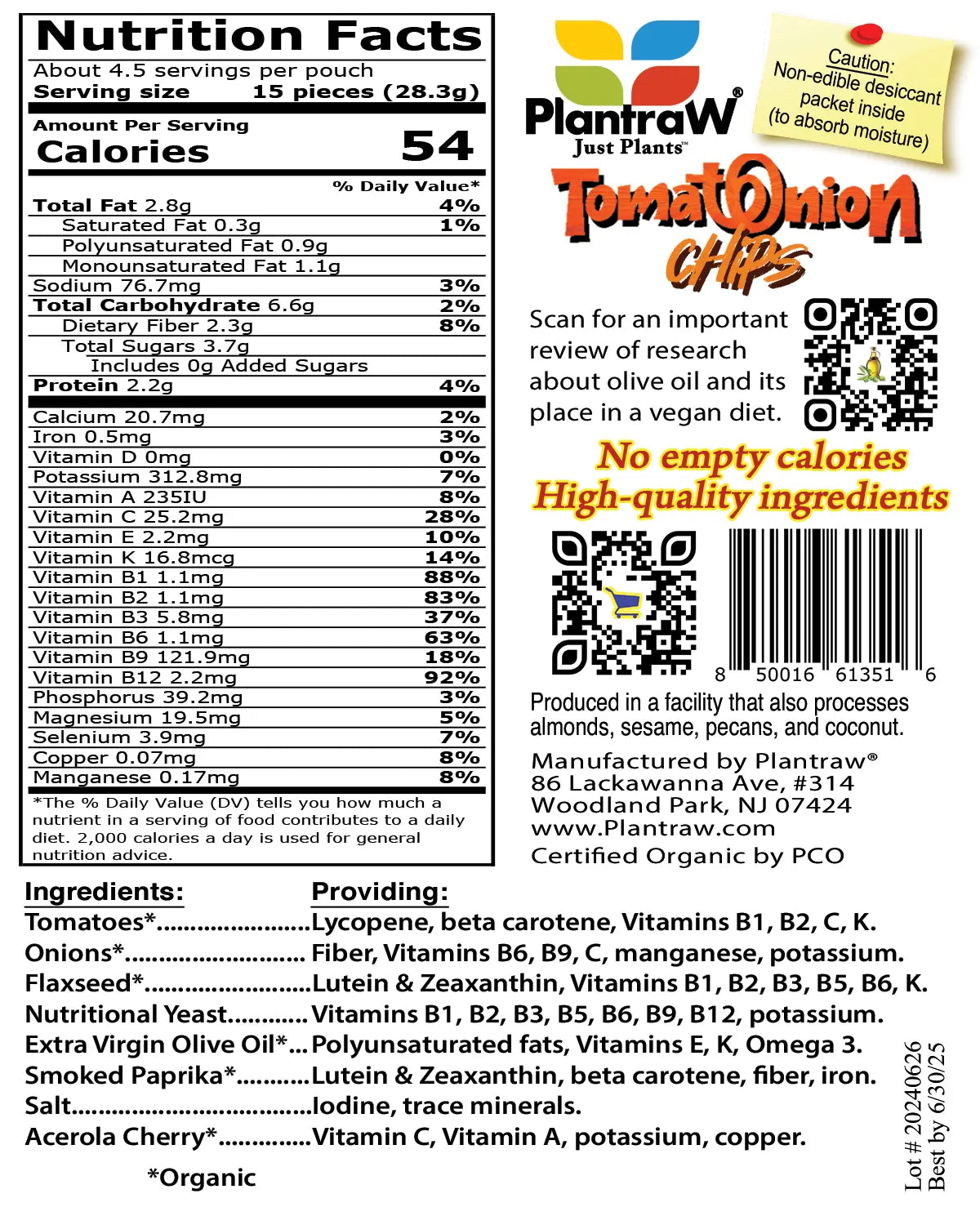 Tomato-Onion Chips: Natural, Gluten-Free, Dehydrated, Organic, Keto-Friendly Chips.