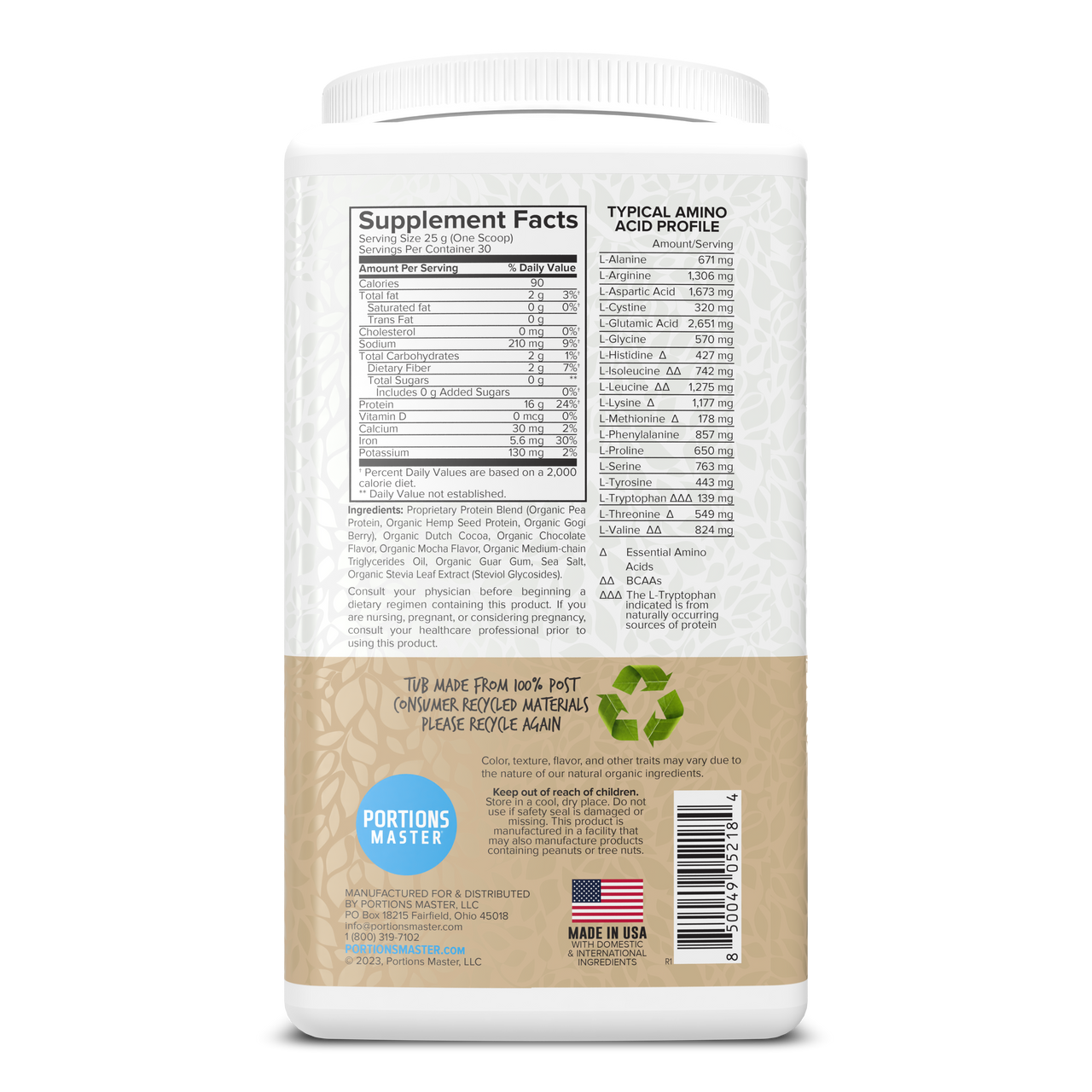 Portions Master Vegan Protein Blend Mocha
