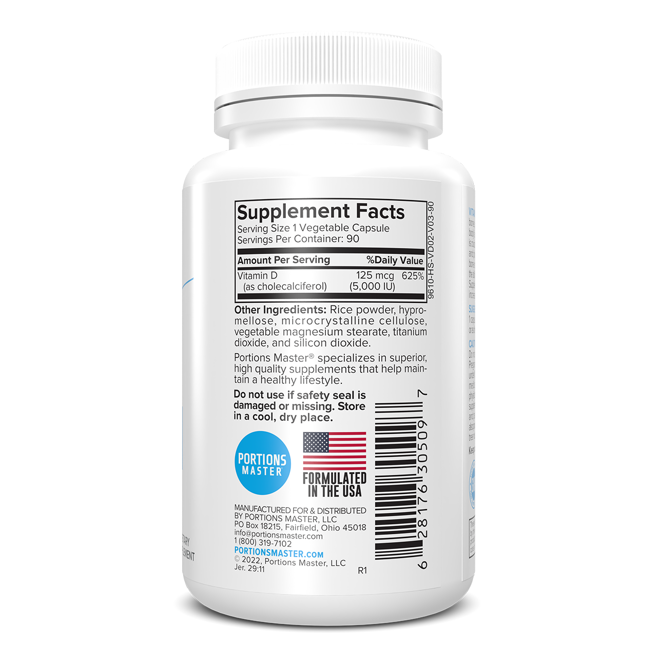 Portions Master Vitamin D-3 (90 Count)
