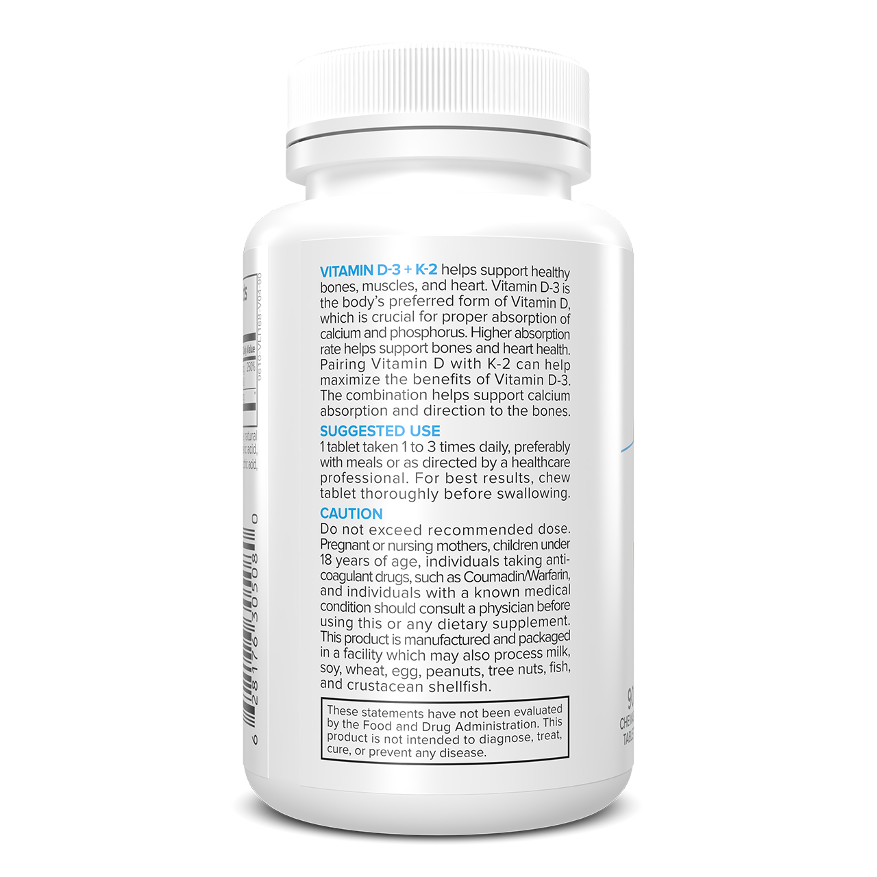 Portions Master Vitamin D-3 + K-2 Heart & Bones Support (90 Count)