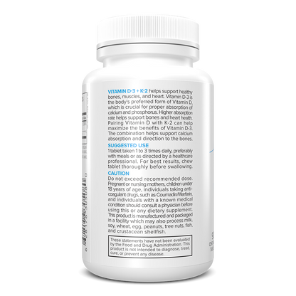 Portions Master Vitamin D-3 + K-2 Heart & Bones Support (90 Count)