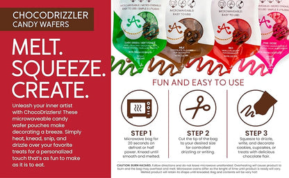 Chocolate Drizzler Candy Wafers Microwaveable Pouch 2 Oz pouch (Case of 12)