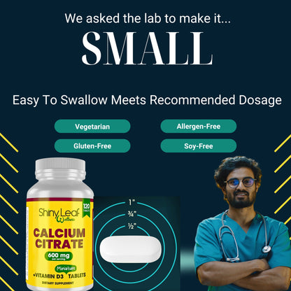 Bariatric Calcium Citrate Minis 600mg Tablets with Vitamin D3