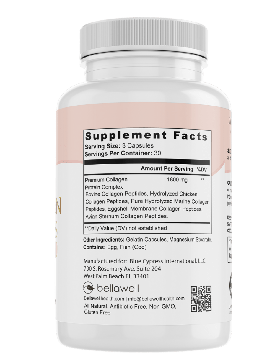 Collagen Peptides Types I, II, III, V, X by Bellawell
