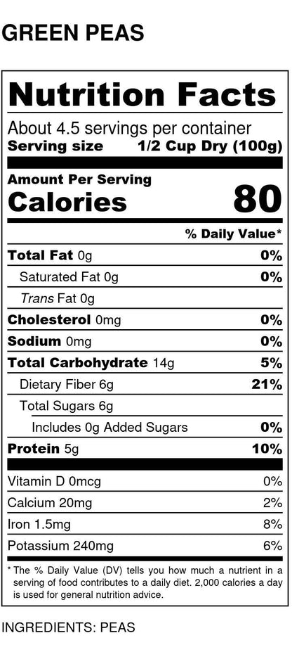 Peas, Green, Organic, Whole