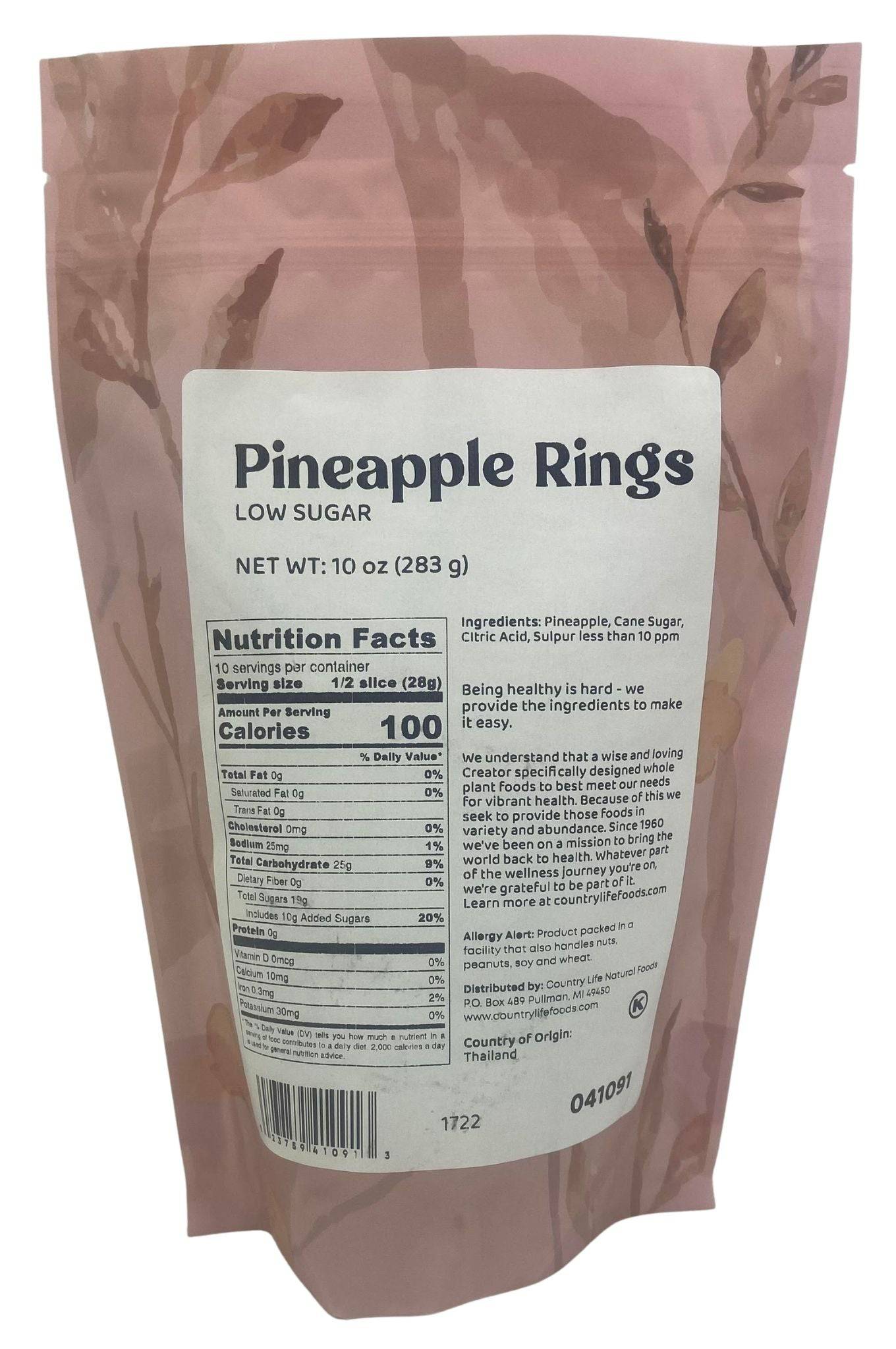 Organic Pineapple Rings, Low Sugar