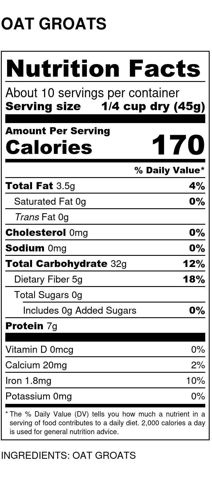 Organic Oat Groats, Whole
